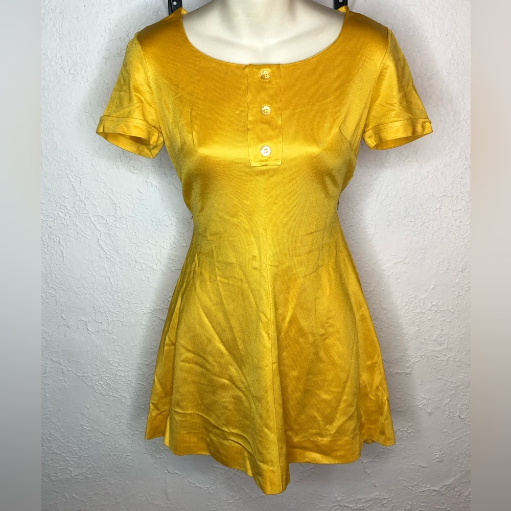 Vintage Whistle Stop Yellow Mini Dress
